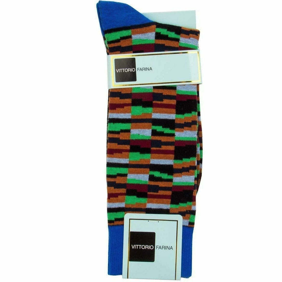 Crazy Stripe Design Dress Socks by Vittorio Farina (sab - 032 - 6) for Independent Retail Stores by Dubal Brothers