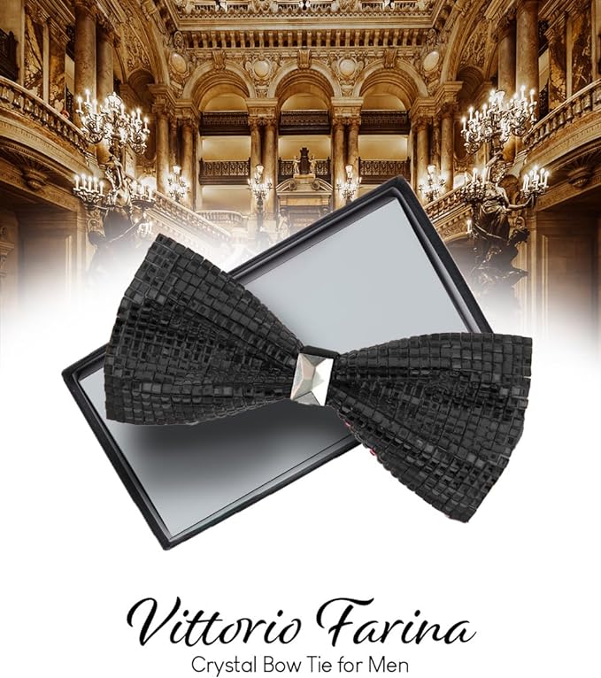 Crystal Bow Tie in a Box by Vittorio Farina (brs - 03) for Independent Retail Stores by Dubal Brothers