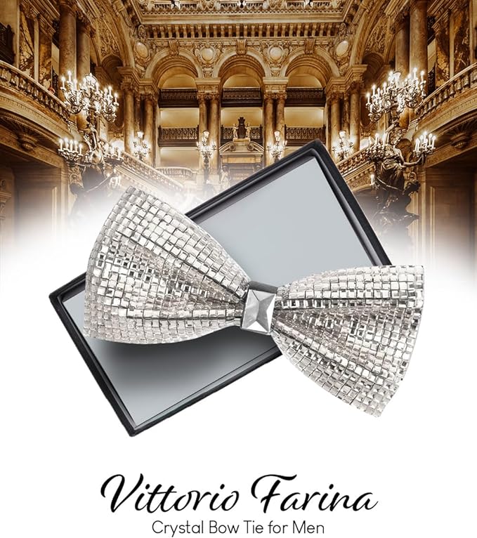 Crystal Bow Tie in a Box by Vittorio Farina (brs - 04) for Independent Retail Stores by Dubal Brothers