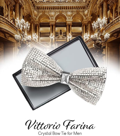 Crystal Bow Tie in a Box by Vittorio Farina (brs - 04) for Independent Retail Stores by Dubal Brothers