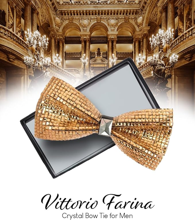 Crystal Bow Tie in a Box by Vittorio Farina (brs - 05) for Independent Retail Stores by Dubal Brothers