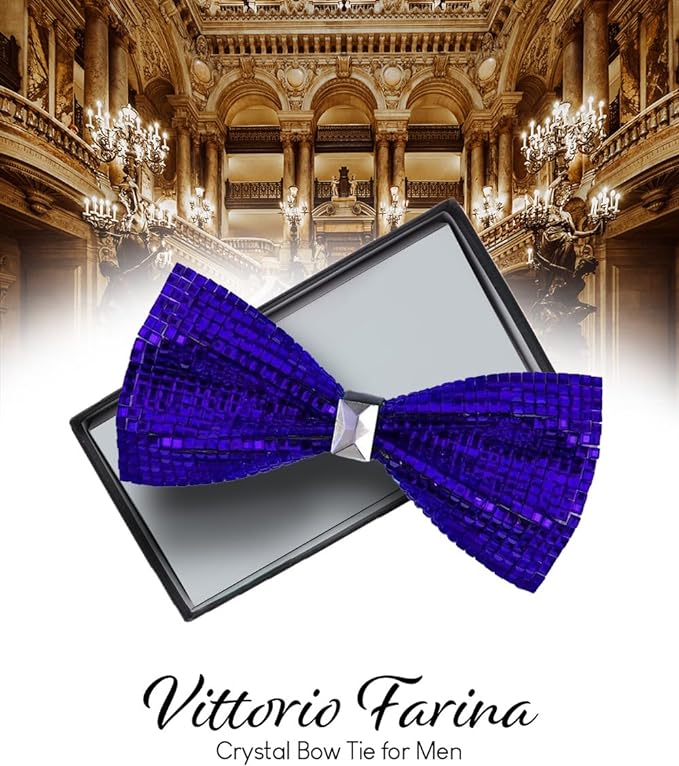 Crystal Bow Tie in a Box by Vittorio Farina (brs - 07) for Independent Retail Stores by Dubal Brothers