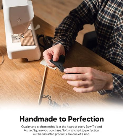 Edwardian Solid Bow Tie & Pocket Square in a Box by Vittorio Farina (td - 001) for Independent Retail Stores by Dubal Brothers