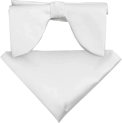 Edwardian Solid Bow Tie & Pocket Square in a Box by Vittorio Farina (td - 002) for Independent Retail Stores by Dubal Brothers