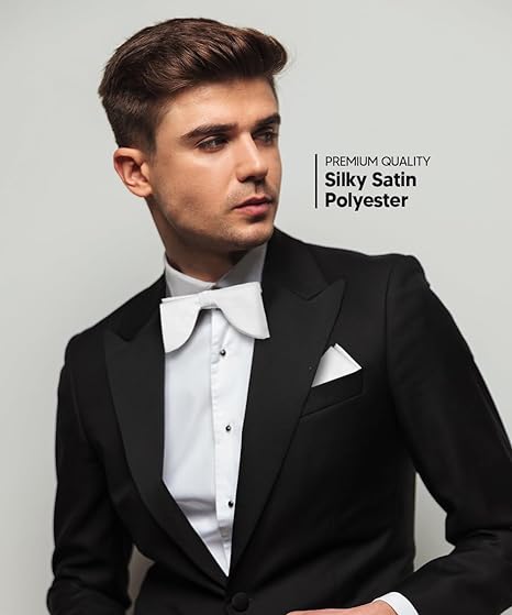 Edwardian Solid Bow Tie & Pocket Square in a Box by Vittorio Farina (td - 002) for Independent Retail Stores by Dubal Brothers