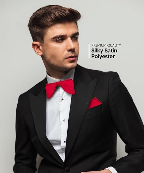 Edwardian Solid Bow Tie & Pocket Square in a Box by Vittorio Farina (td - 003) for Independent Retail Stores by Dubal Brothers