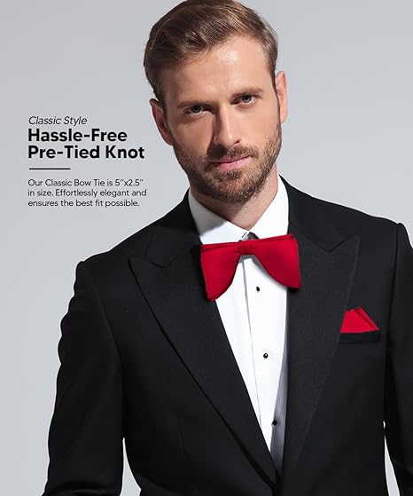 Edwardian Solid Bow Tie & Pocket Square in a Box by Vittorio Farina (td - 003) for Independent Retail Stores by Dubal Brothers