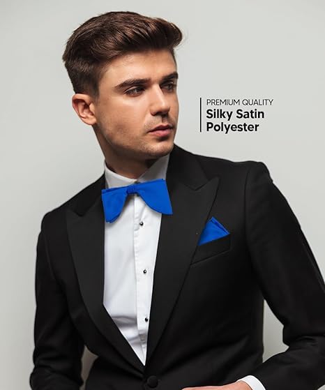 Edwardian Solid Bow Tie & Pocket Square in a Box by Vittorio Farina (td - 006) for Independent Retail Stores by Dubal Brothers