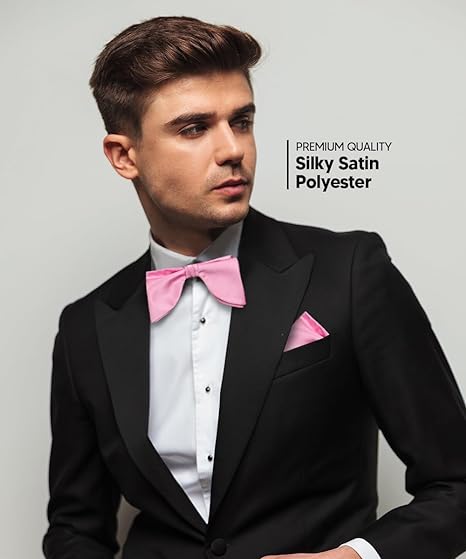 Edwardian Solid Bow Tie & Pocket Square in a Box by Vittorio Farina (td - 008) for Independent Retail Stores by Dubal Brothers