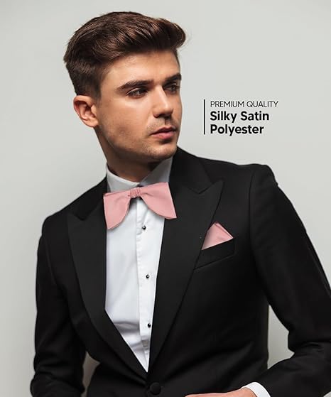 Edwardian Solid Bow Tie & Pocket Square in a Box by Vittorio Farina (td - 009) for Independent Retail Stores by Dubal Brothers