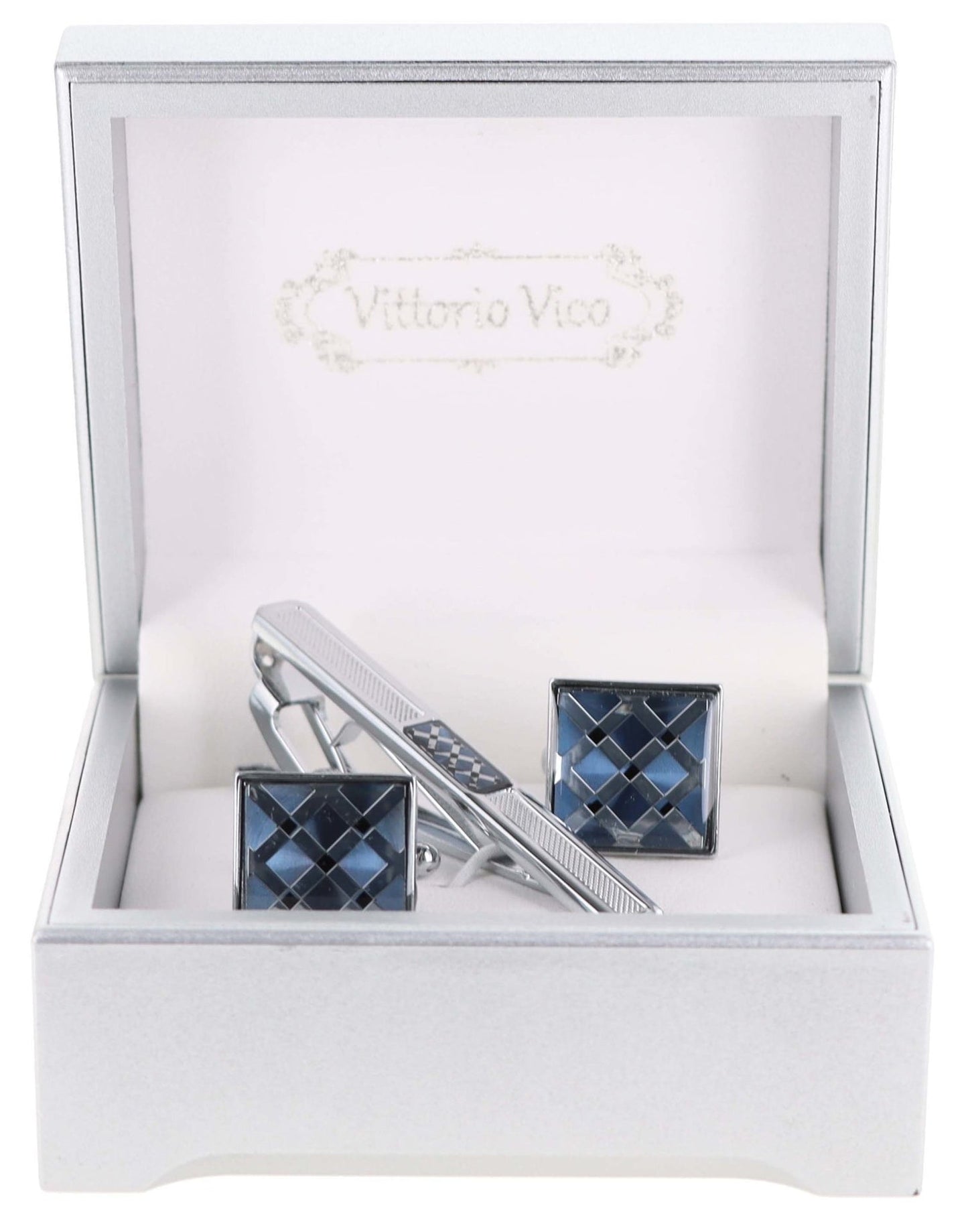 Enamel Cufflinks & Tie Bar Set in a Box by Vittorio Vico (ce - 001) for Independent Retail Stores by Dubal Brothers