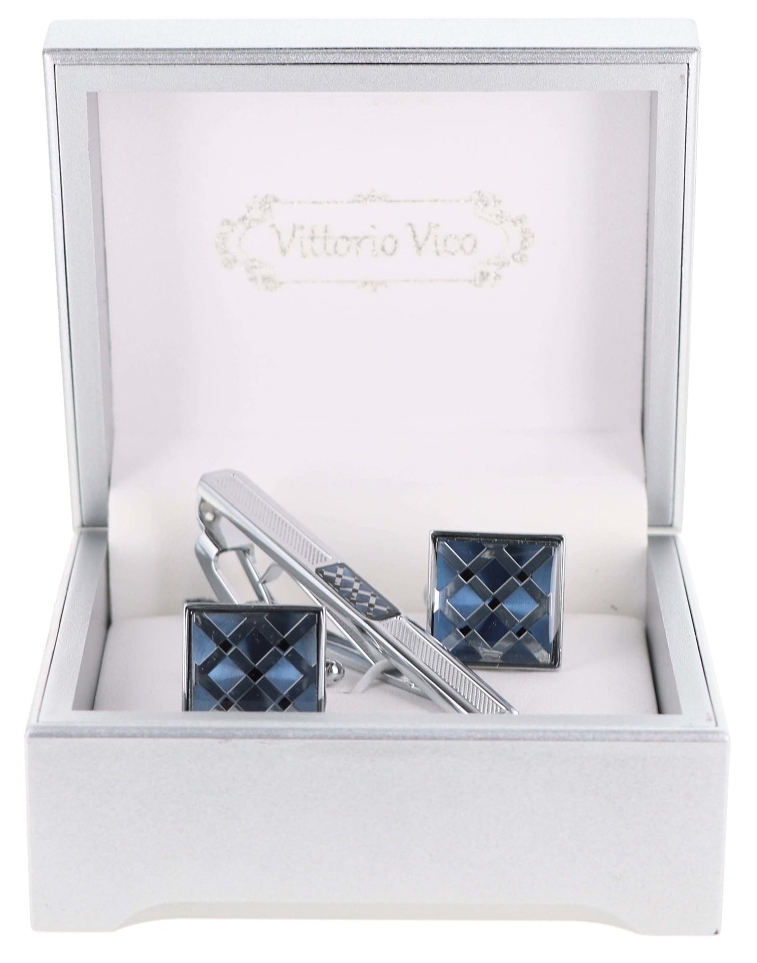 Enamel Cufflinks & Tie Bar Set in a Box by Vittorio Vico (ce - 001) for Independent Retail Stores by Dubal Brothers
