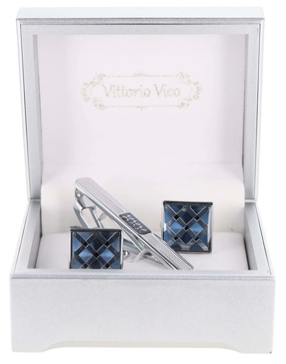 Enamel Cufflinks & Tie Bar Set in a Box by Vittorio Vico (ce - 001) for Independent Retail Stores by Dubal Brothers