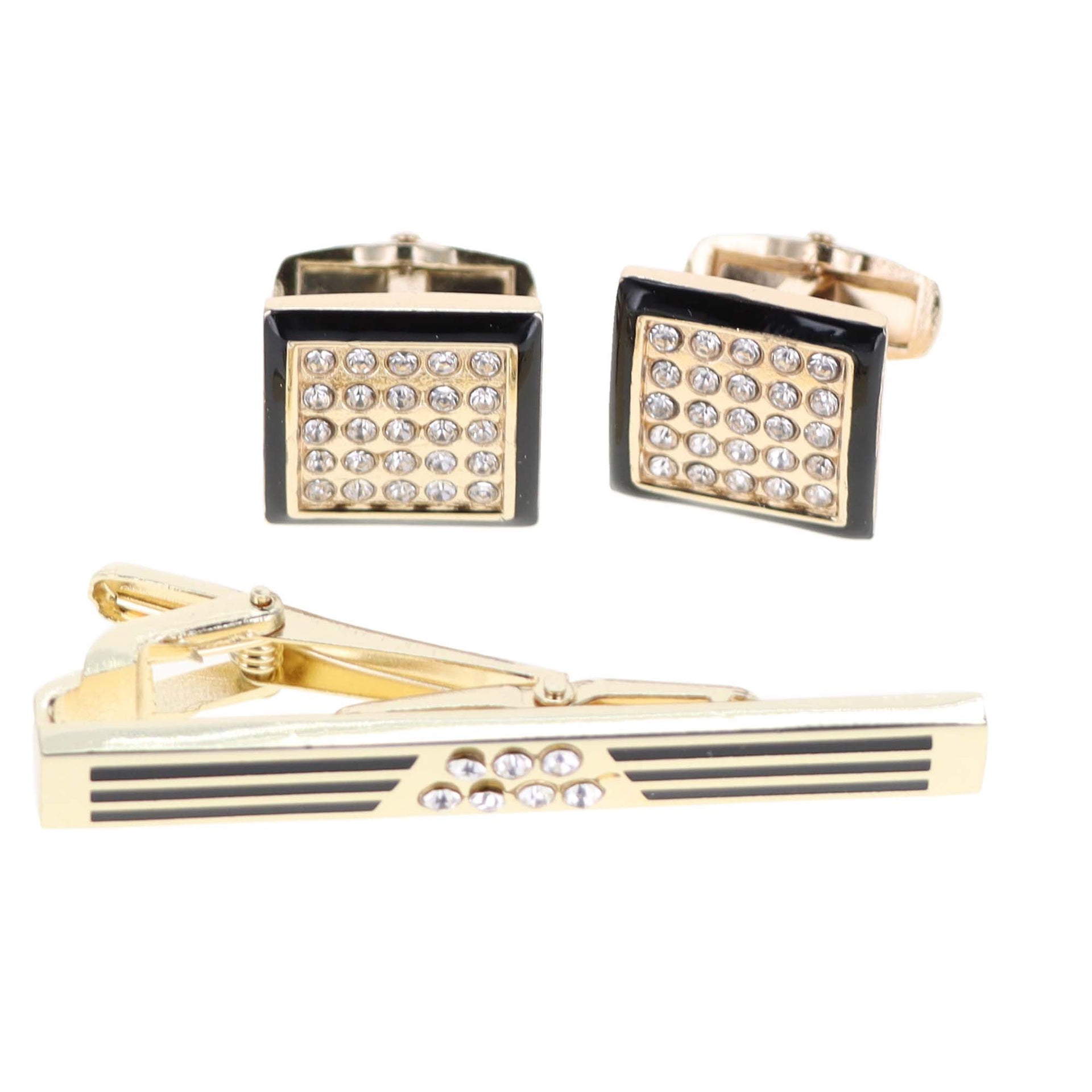 Enamel Cufflinks & Tie Bar Set in a Box by Vittorio Vico (ce - 001) for Independent Retail Stores by Dubal Brothers