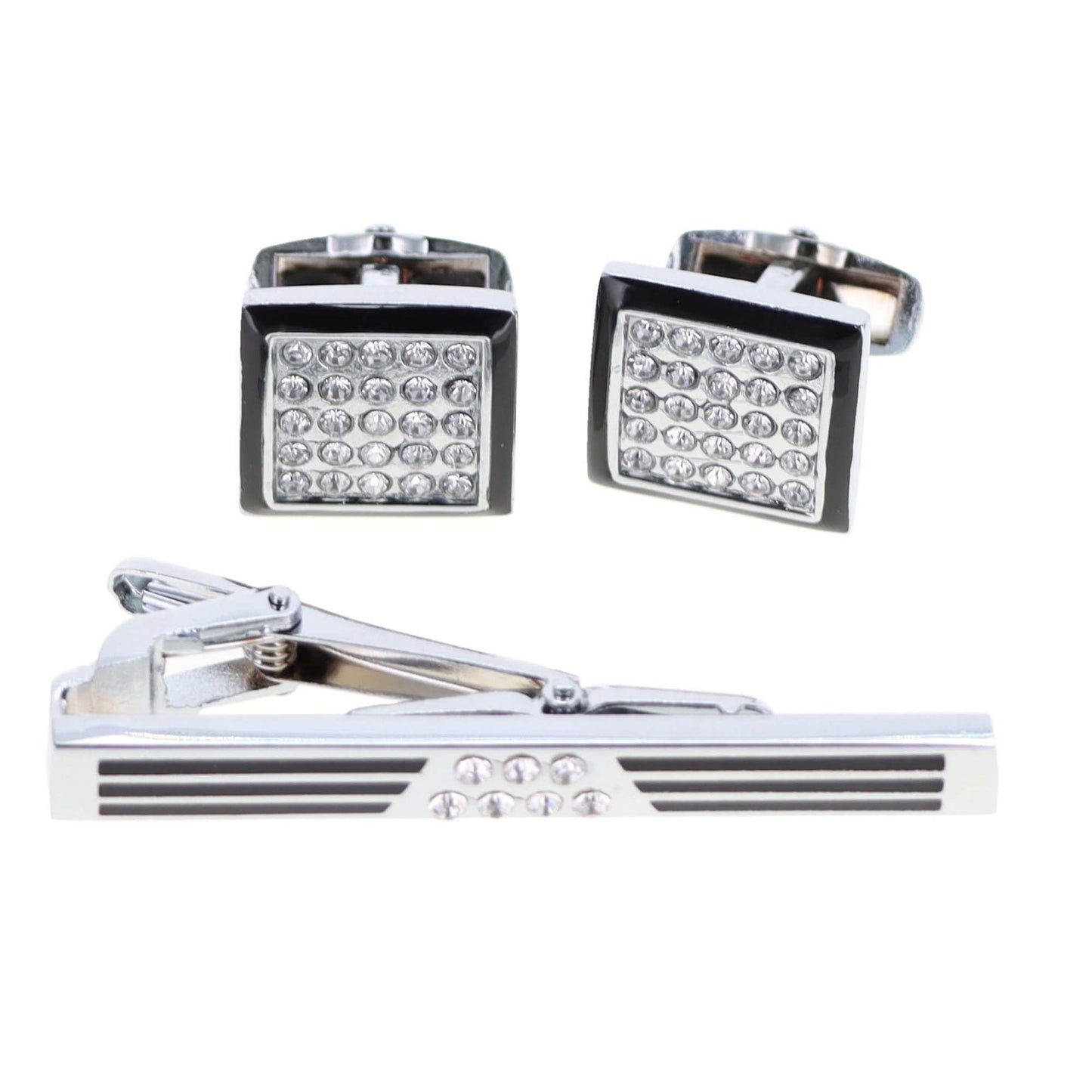Enamel Cufflinks & Tie Bar Set in a Box by Vittorio Vico (ce - 002) for Independent Retail Stores by Dubal Brothers