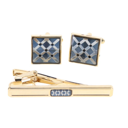 Enamel Cufflinks & Tie Bar Set in a Box by Vittorio Vico (ce - 003) for Independent Retail Stores by Dubal Brothers