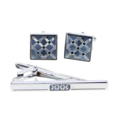 Enamel Cufflinks & Tie Bar Set in a Box by Vittorio Vico (ce - 004) for Independent Retail Stores by Dubal Brothers