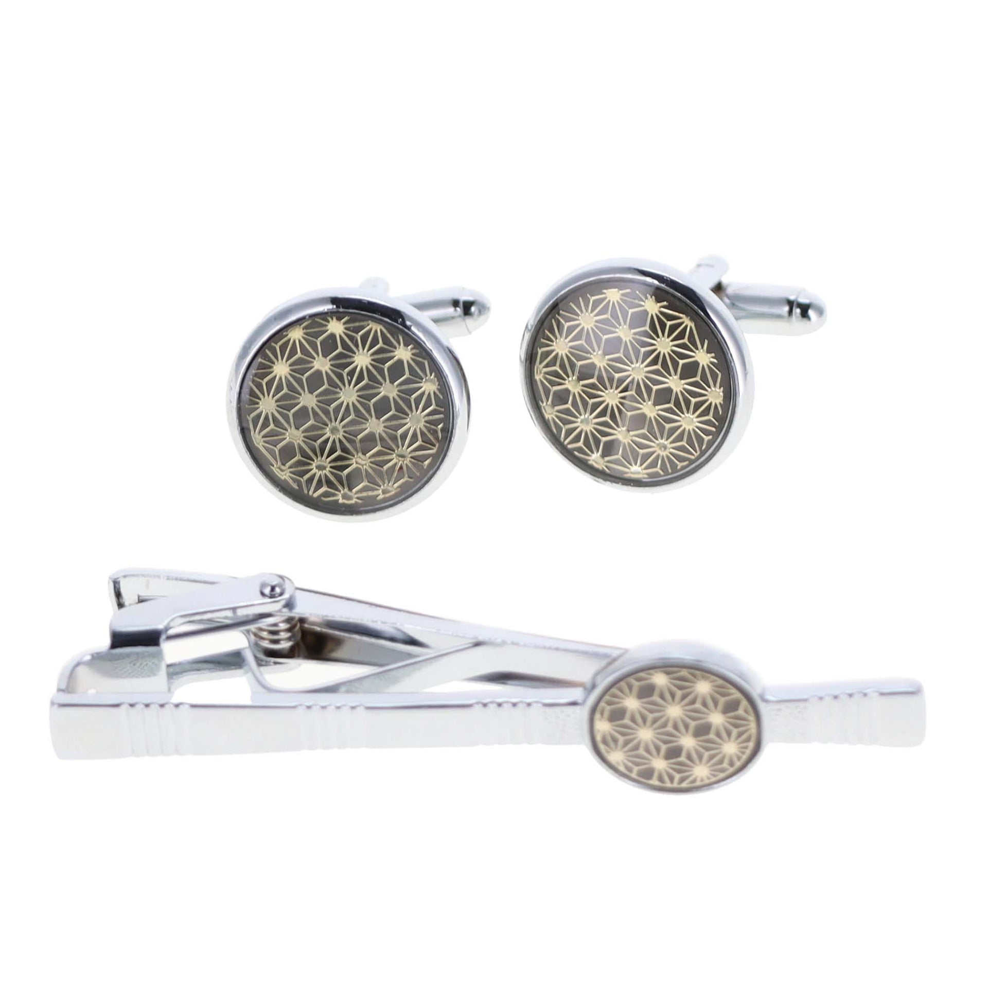 Enamel Cufflinks & Tie Bar Set in a Box by Vittorio Vico (ce - 006) for Independent Retail Stores by Dubal Brothers