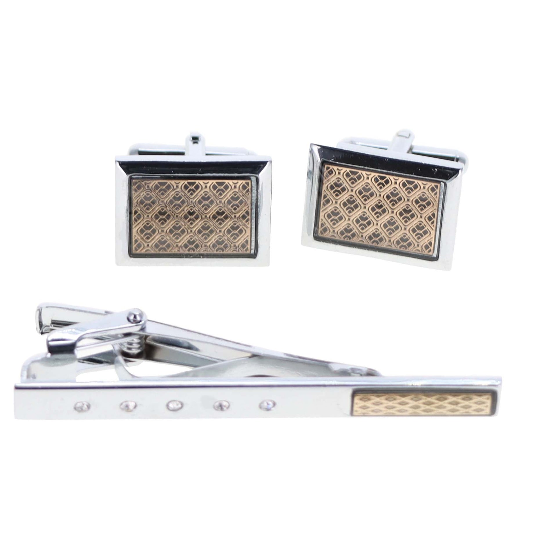 Enamel Cufflinks & Tie Bar Set in a Box by Vittorio Vico (ce - 008) for Independent Retail Stores by Dubal Brothers