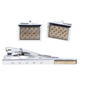 Enamel Cufflinks & Tie Bar Set in a Box by Vittorio Vico (ce - 008) for Independent Retail Stores by Dubal Brothers