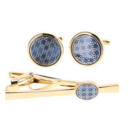 Enamel Cufflinks & Tie Bar Set in a Box by Vittorio Vico (ce - 011) for Independent Retail Stores by Dubal Brothers