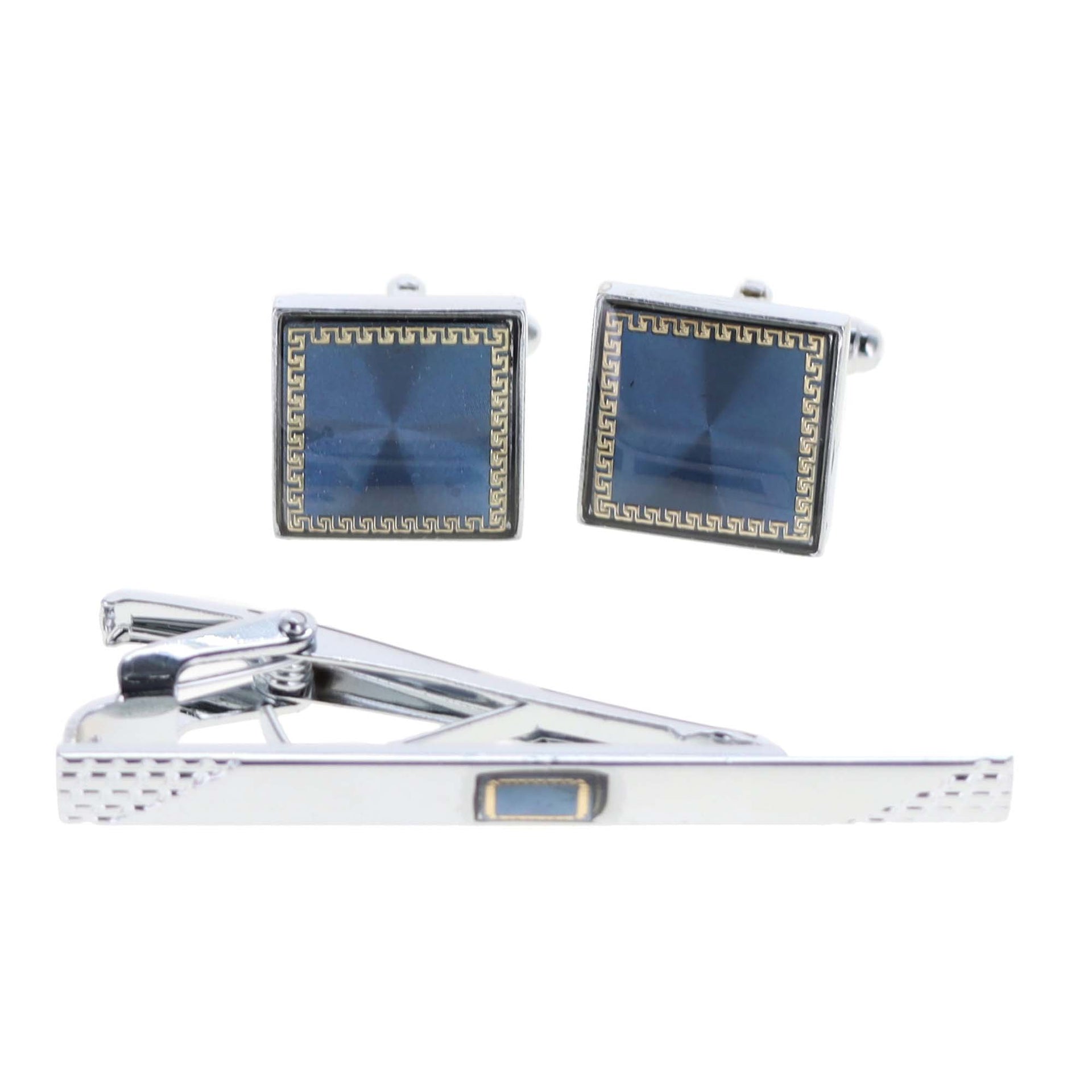 Enamel Cufflinks & Tie Bar Set in a Box by Vittorio Vico (ce - 020) for Independent Retail Stores by Dubal Brothers