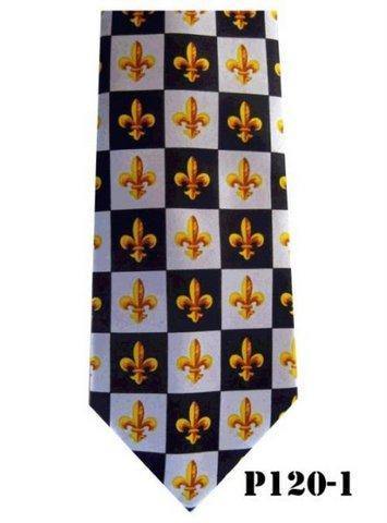 Fleur de Lis Design Necktie & Pocket Square by Vittorio Farina (p - 120 - 1) for Independent Retail Stores by Dubal Brothers