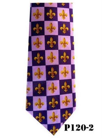 Fleur de Lis Design Necktie & Pocket Square by Vittorio Farina (p - 120 - 2) for Independent Retail Stores by Dubal Brothers