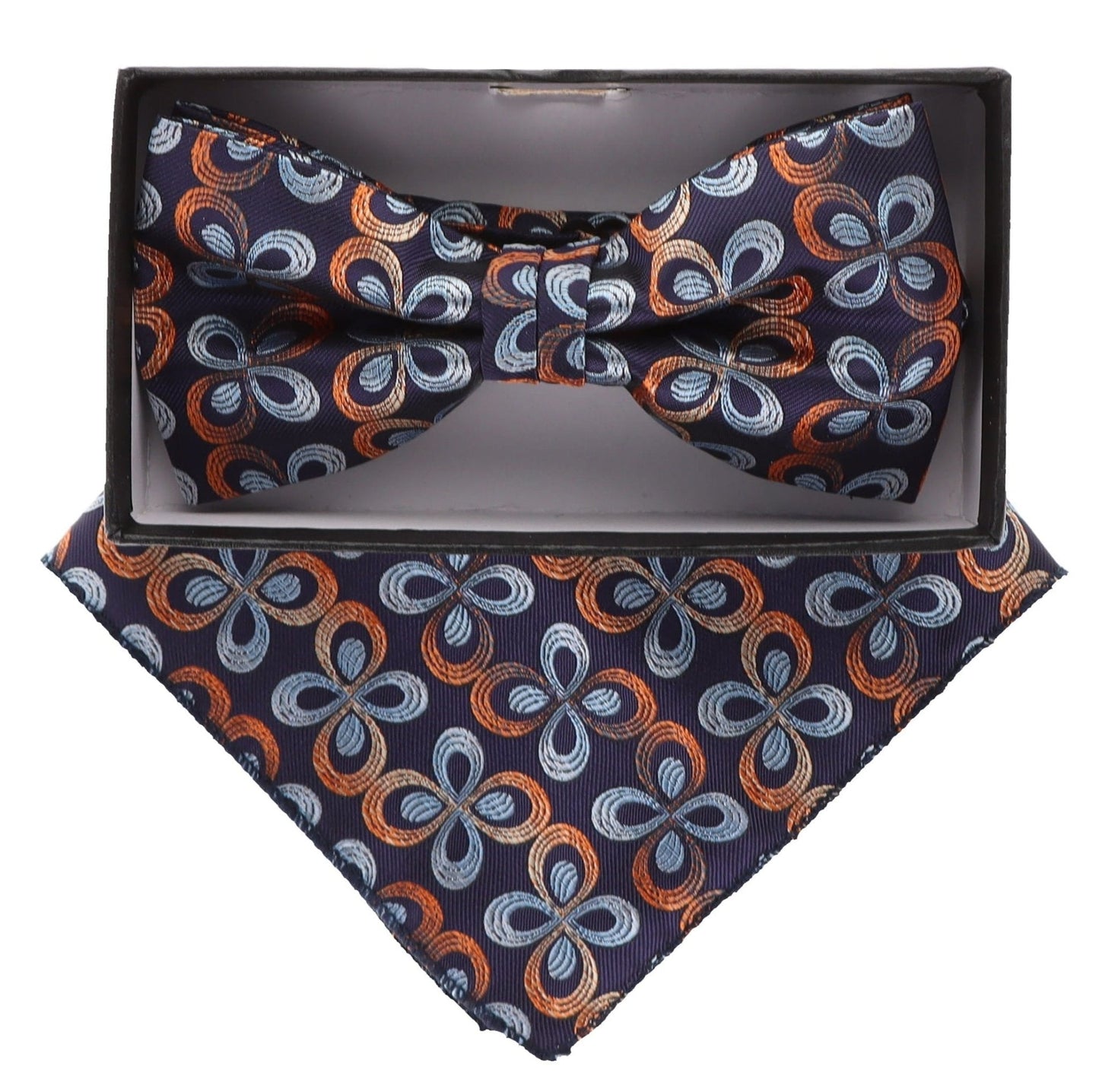 Floral Design Bow Tie & Pocket Square in a Box by Vittorio Farina (BH - D - 21007) for Independent Retail Stores by Dubal Brothers