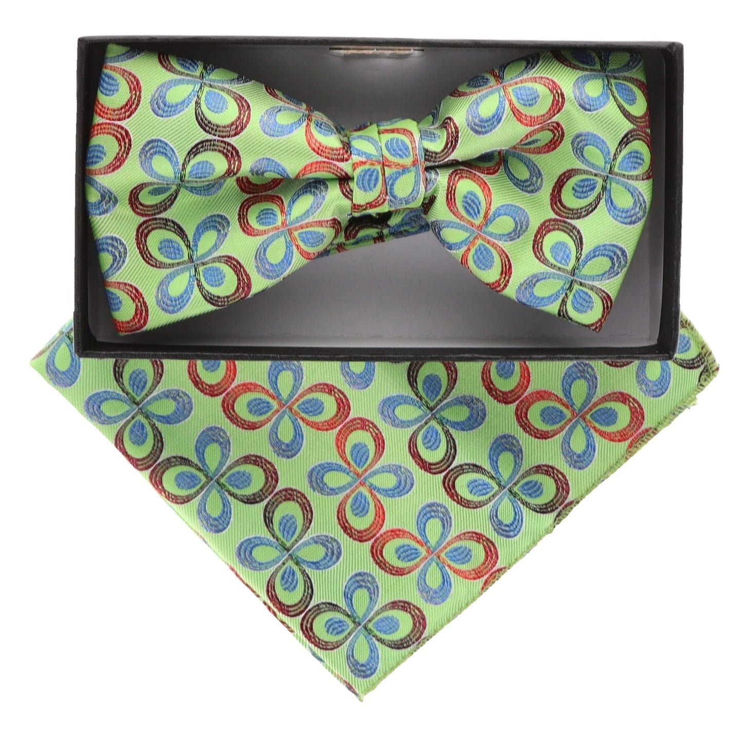 Floral Design Bow Tie & Pocket Square in a Box by Vittorio Farina (BH - D - 21007) for Independent Retail Stores by Dubal Brothers