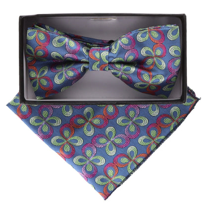 Floral Design Bow Tie & Pocket Square in a Box by Vittorio Farina (BH-D-21009) for Independent Retail Stores by Dubal Brothers
