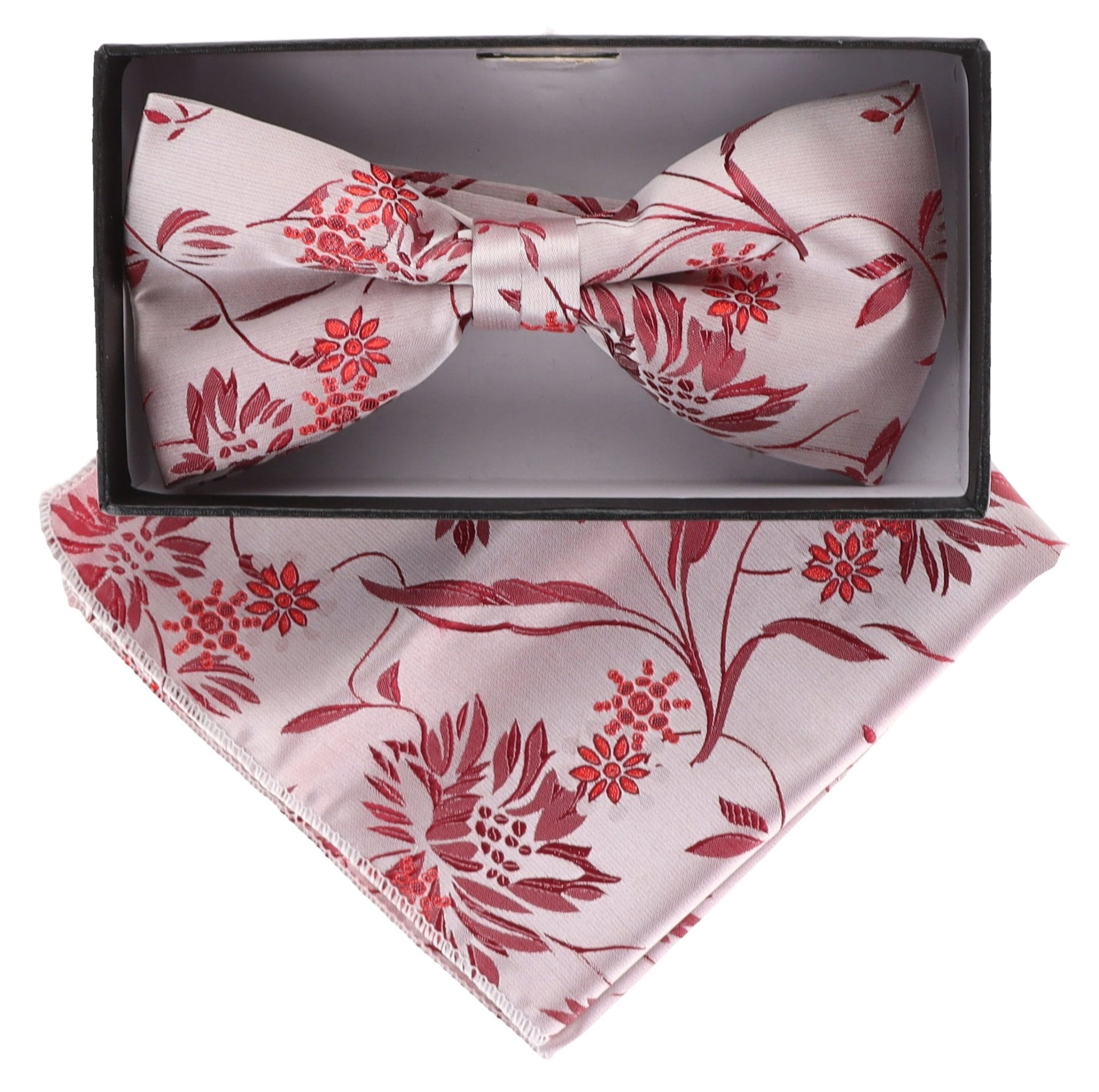 Floral Design Bow Tie & Pocket Square in a Box by Vittorio Farina (BH - D - 21009) for Independent Retail Stores by Dubal Brothers