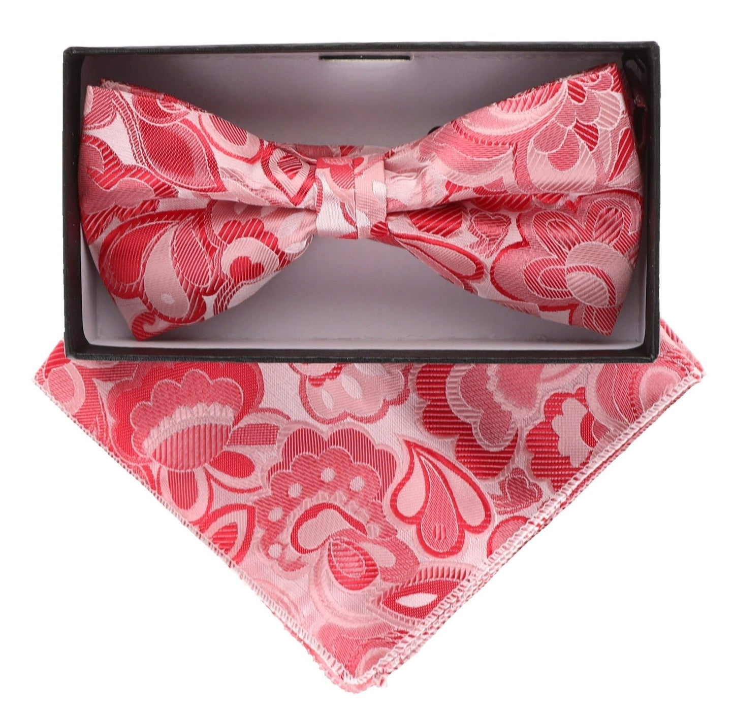 Floral Design Bow Tie & Pocket Square in a Box by Vittorio Farina (BH - D - 21009) for Independent Retail Stores by Dubal Brothers