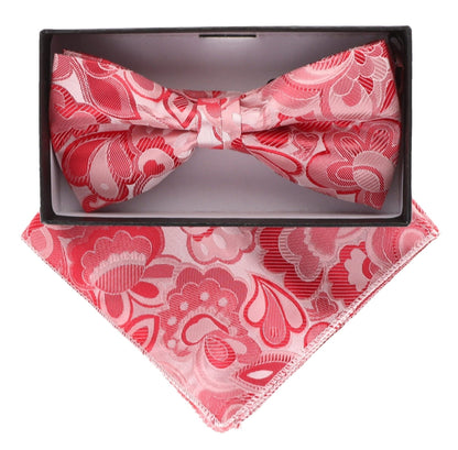 Floral Design Bow Tie & Pocket Square in a Box by Vittorio Farina (BH - D - 21009) for Independent Retail Stores by Dubal Brothers