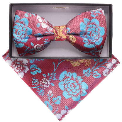 Floral Design Bow Tie & Pocket Square in a Box by Vittorio Farina (BH-D-21063) for Independent Retail Stores by Dubal Brothers