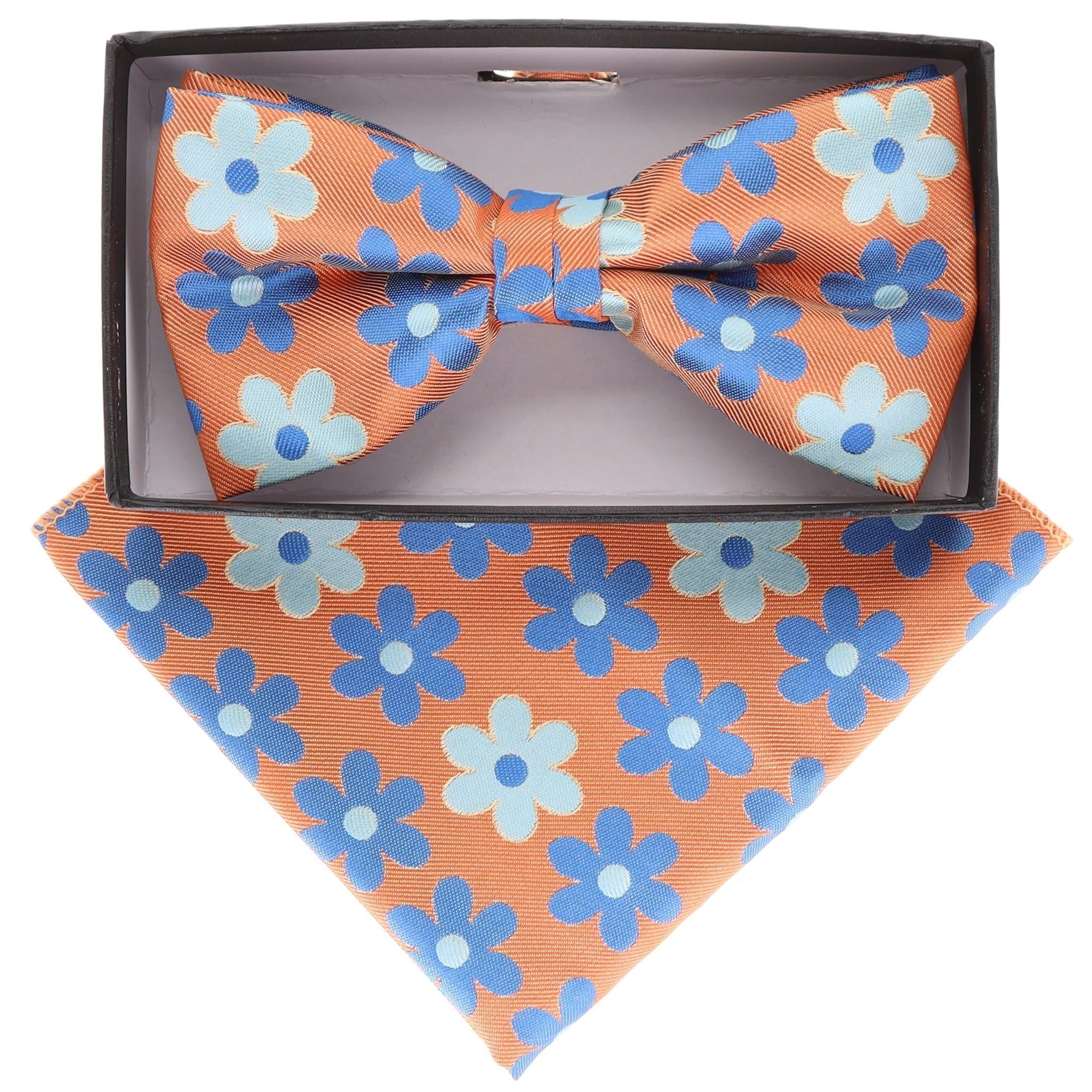 Floral Design Bow Tie & Pocket Square in a Box by Vittorio Farina (BH - D - 21079) for Independent Retail Stores by Dubal Brothers