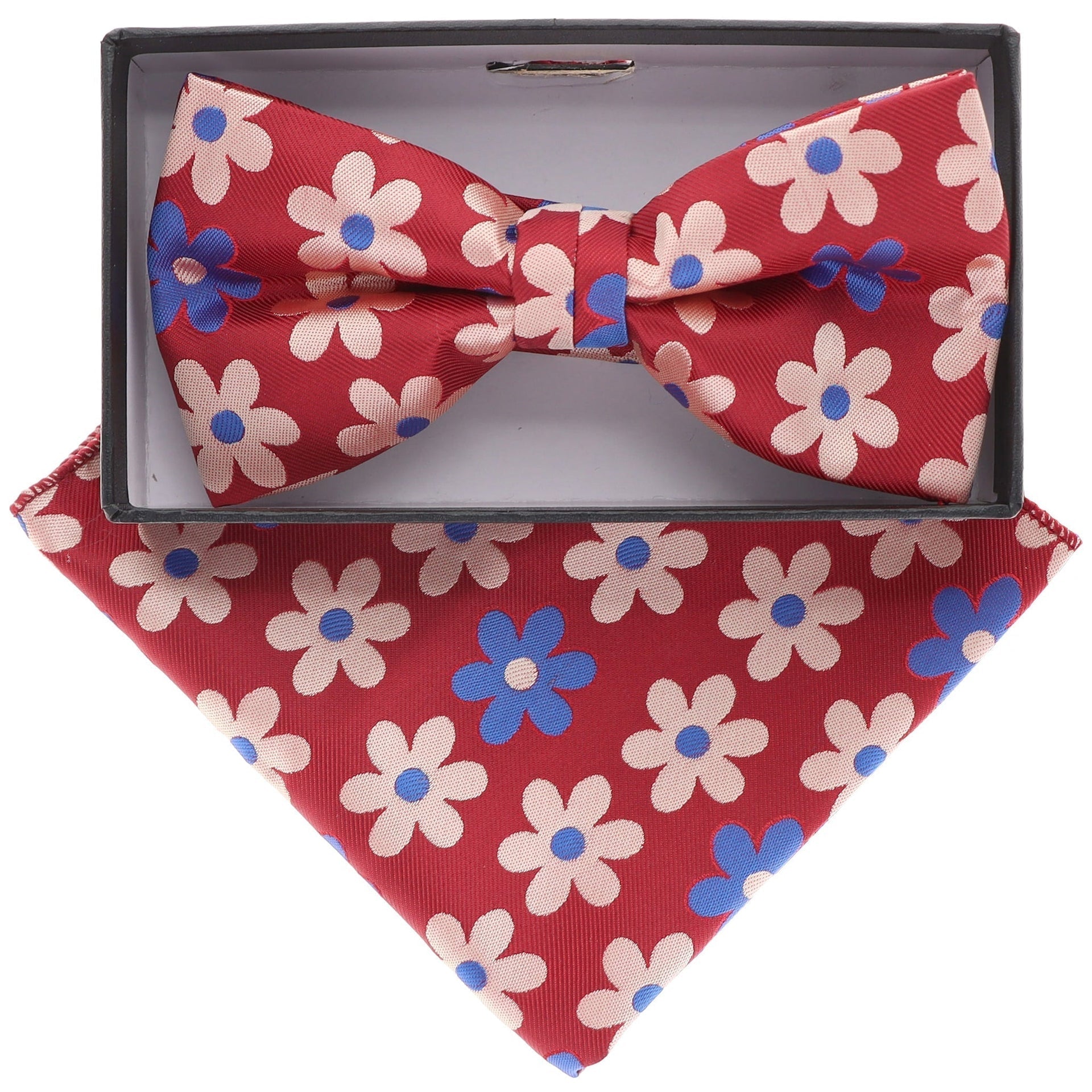 Floral Design Bow Tie & Pocket Square in a Box by Vittorio Farina (BH-D-21080) for Independent Retail Stores by Dubal Brothers