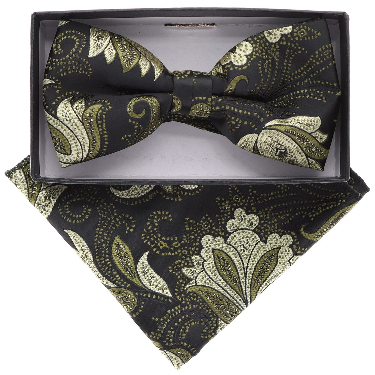 Floral Design Bow Tie & Pocket Square in a Box by Vittorio Farina (BH - D - 21080) for Independent Retail Stores by Dubal Brothers