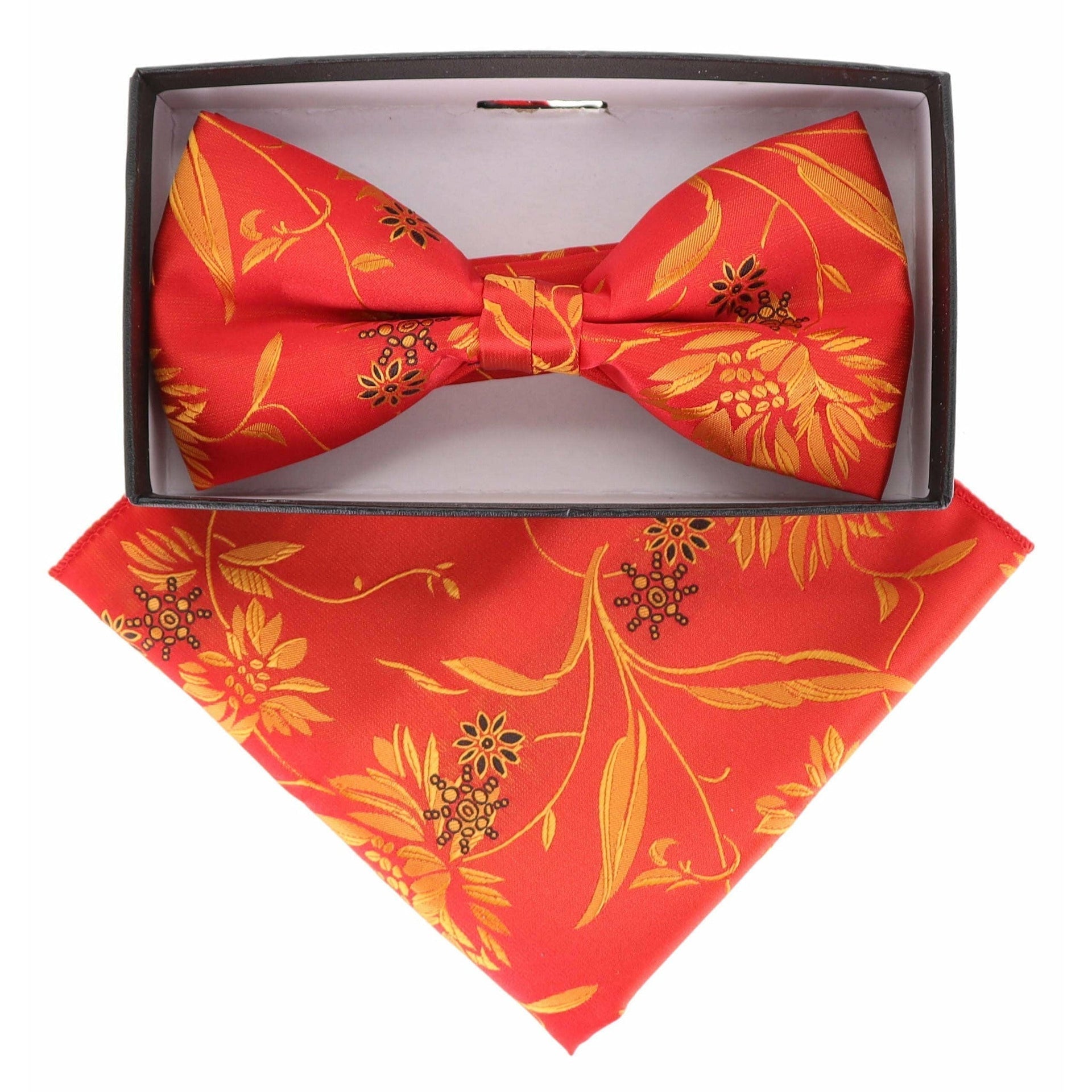 Floral Design Bow Tie & Pocket Square in a Box by Vittorio Farina (BH-D-21141) for Independent Retail Stores by Dubal Brothers