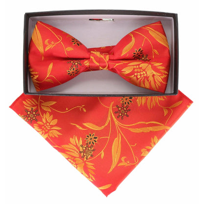 Floral Design Bow Tie & Pocket Square in a Box by Vittorio Farina (BH-D-21141) for Independent Retail Stores by Dubal Brothers