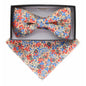 Floral Design Bow Tie & Pocket Square in a Box by Vittorio Farina (BH - D - 21142) for Independent Retail Stores by Dubal Brothers