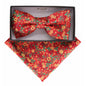 Floral Design Bow Tie & Pocket Square in a Box by Vittorio Farina (BH - D - 21143) for Independent Retail Stores by Dubal Brothers