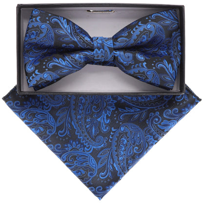 Floral Design Bow Tie & Pocket Square in a Box by Vittorio Farina (BH - D - 21145) for Independent Retail Stores by Dubal Brothers