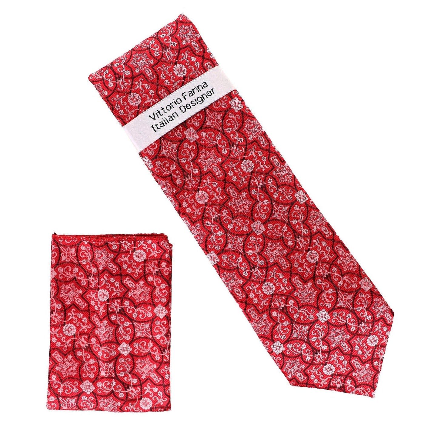 Floral Design Necktie & Pocket Square by Vittorio Farina (NH-D-1362) for Independent Retail Stores by Dubal Brothers