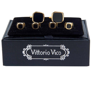 विटोरियो विको गोल्ड कफ़लिंक और स्टड सेट