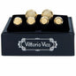 Fancy Cufflinks & Stud Set with Gold Setting in a Box by Vittorio Vico