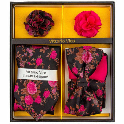 Gift Box (Necktie, Bow Tie, Pocket Square and Flower Lapel Pin) in a Box by Vittorio Farina