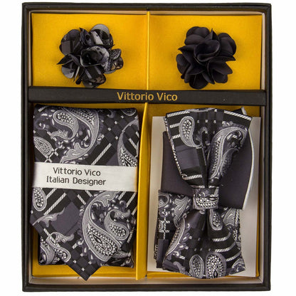 Gift Box (Necktie, Bow Tie, Pocket Square and Flower Lapel Pin) in a Box by Vittorio Farina