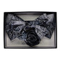 Vittorio Farina Men's Design XL Bow Tie, Pocket Square and Flower Lapel Pin in Gift Box - GB - XLBHL_2132 - Classy Cufflinks