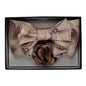 Vittorio Farina Men's Design XL Bow Tie, Pocket Square and Flower Lapel Pin in Gift Box - GB - XLBHL_2133 - Classy Cufflinks